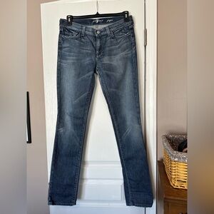 7 For All Mankind Joyce Women's Straight Leg Jeans in Dark Blue